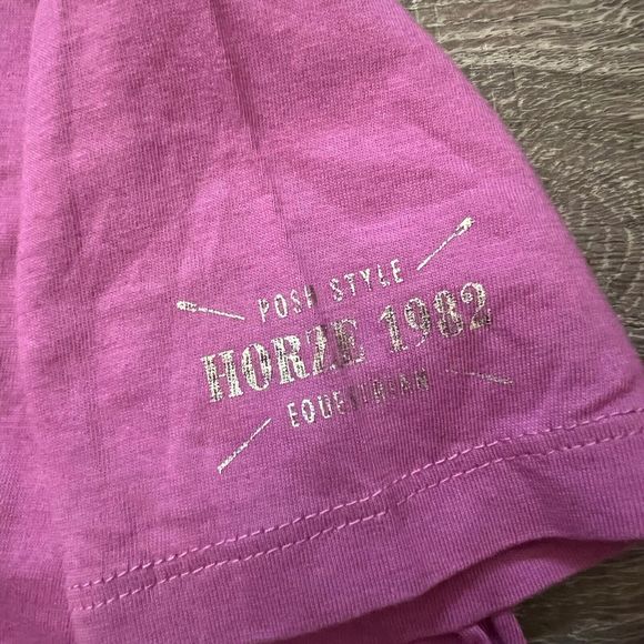 Horze Equestrian Kids Purple Short Sleeve 100% Cotton T Shirt size 7 8 yr - Picture 5 of 6